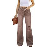 Braune Y2K Atmungsaktive Ripped Jeans & Zerrissene Jeans aus Denim für Damen Größe XXL 