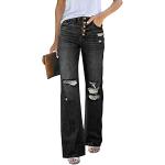 Reduzierte Schwarze Atmungsaktive Ripped Jeans & Zerrissene Jeans aus Denim für Damen Größe M 