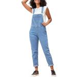 Blaue Vintage Atmungsaktive Jeans-Latzhosen aus Denim für Damen Größe XL 