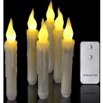 Weiße LED Kerzen mit beweglicher Flamme mit Halloween-Motiv 12-teilig 