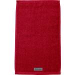 Rote Unifarbene Ross Bio Nachhaltige Waschhandschuhe aus Baumwolle 