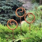 Rustikale 85 cm Gartenstecker Sets aus Metall 3-teilig 