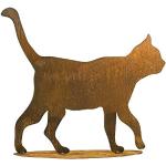 Reduzierte Braune 50 cm Katzenfiguren für den Garten aus Edelrost 