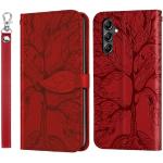 Rote Samsung Galaxy S24+ Hüllen Art: Flip Cases mit Bildern mit Schnalle 