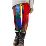 Khakifarbene Sportliche Capri-Jeans mit Galonstreifen aus Lammfell für Damen Größe M für den für den Sommer 