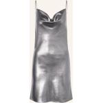 Silberne Rotate Wasserfall-Ausschnitt Spaghettiträger-Kleider Metallic aus Polyester für Damen Größe S 
