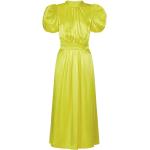 Gelbe Rotate Midi Midikleider & knielange Kleider mit Puffärmeln aus Satin für Damen Größe M 