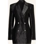 Schwarze Langärmelige Rotate Taillierte Kleider aus Polyester für Damen Größe XS für den für den Winter 
