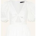 Weiße Rotate V-Ausschnitt Cut Out Kleider mit Cutwork mit Reißverschluss aus Polyamid für Damen Größe M 