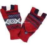 Rote Fingerlose Handschuhe & Halbfinger-Handschuhe mit Glitzer für Herren für den für den Winter 