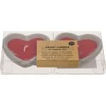 Rote Rustikale Herzkerzen 2-teilig zum Valentinstag 
