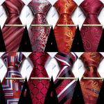 Rote Blumenmuster Krawatten-Sets aus Seide für Herren 