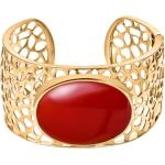 Rote Edelstein Armbänder vergoldet mit Achat für Damen 