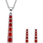 Reduzierte Rote Elegante Schmuck Sets aus Kristall mit Zirkonia für Damen 