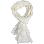 Weiße Unifarbene Casual Crinkle-Schals aus Baumwolle für Herren Größe L 