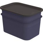 Dunkelblaue Rotho Boxen & Aufbewahrungsboxen aus Kunststoff mit Deckel 2-teilig 