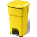 Gelbe Rotho Mülleimer aus Kunststoff mit Deckel 