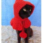 Rotkäppchen Katzenkostüm, Halloween Haustierkostüm, Katzen Hoodie, Katzenjacke, Accessoires, Geschenk Für Katzenliebhaber
