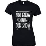 Schwarze Game of Thrones Jon Schnee T-Shirts für Damen Größe M 