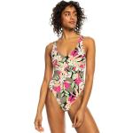 Reduzierte Anthrazitfarbene Blumenmuster Sportliche Roxy Damenbadeanzüge mit Meer-Motiv aus Polyamid Übergrößen 