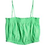 Grüne Roxy Bikini-Tops Gesmokte mit verstellbaren Trägern für Damen Größe M 