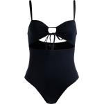 Marineblaue Sportliche Roxy Damenbadeanzüge mit Meer-Motiv mit Reißverschluss Größe M 1-teilig für den für den Sommer 