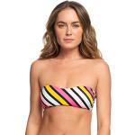 Anthrazitfarbene Roxy Pop Surf Bandeau Bikinitops gepolstert für Damen Größe XL 