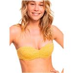 Gelbe Roxy Bandeau Bikinitops für Damen Größe M 