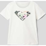 Offwhitefarbene Roxy Kinder T-Shirts aus Baumwolle für Mädchen Größe 152 