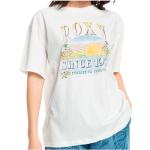 Weiße Langärmelige Roxy Dreamers Bio T-Shirts aus Baumwolle für Damen Größe S 
