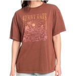 Braune Langärmelige Roxy Dreamers Bio T-Shirts aus Baumwolle für Damen Größe L 