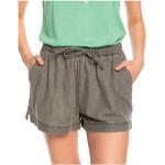 Graue Roxy Kurze Hosen mit Meer-Motiv aus Baumwolle für Damen Größe L 