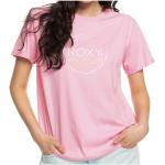 Rosa Langärmelige Roxy Bio T-Shirts aus Baumwolle für Damen Größe S 