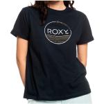 Schwarze Langärmelige Roxy Bio T-Shirts aus Baumwolle für Damen Größe XS 