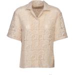Beige Vintage Festliche Blusen aus Baumwolle für Damen Größe XS für den für den Sommer 