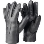 Schwarze Gefütterte Handschuhe aus Veloursleder für Herren Größe L für den für den Winter 