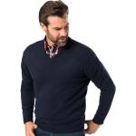 Reduzierte Dunkelblaue V-Ausschnitt Kaschmir-Pullover aus Wolle für Herren Größe XL 