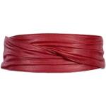 Reduzierte Rote Vintage Taillengürtel mit Klettverschluss aus Leder für Damen 