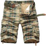Schwarze Vintage Cargo-Shorts mit Reißverschluss aus Baumwolle für Herren Größe L für den für den Sommer 
