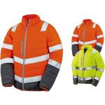 Orange Stehkragen Warnschutzjacken aus Polyester gepolstert für Herren Größe L 