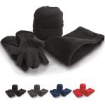 Schwarze Mütze Schal Handschuh Sets für Kinder aus Polyester für den für den Winter 
