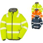 Orange Wasserdichte Winddichte Atmungsaktive Warnschutzjacken mit Reißverschluss aus Polyester für Herren Größe 3 XL für den für den Winter 