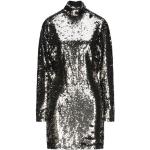 Reduzierte Goldene Langärmelige RTA Mini Rollkragen Winterkleider mit Pailletten aus Polyester für Damen Größe XS 