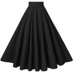Schwarze Leinenröcke mit Reißverschluss aus Baumwolle für Damen Größe M für den für den Winter 