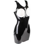 Schwarze Lack-Optik Elegante Mini V-Ausschnitt Bandage-Kleider & Bodycon-Kleider aus Latex enganliegend für Damen Übergrößen für Partys für den für den Sommer 