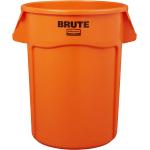 Orange Rubbermaid Mülleimer aus Kunststoff mit Tragegriffen 