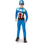 Blaue Captain America Ganzkörperkostüme aus Jersey für Kinder 