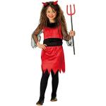 Rote Teufel-Kostüme aus Polyester für Kinder Größe 128 