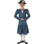 Offiziell Disney Mädchen Mary Poppins Reich Viktorianisch Buch Tag Woche Verkleidung Kleid Kostüm Outfit Alter 3-10 Jahre - Blau, Blau, 5-6 Years