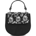 Schwarze Blumenmuster Vintage Ruby Shoo Saddlebags für Damen mini 